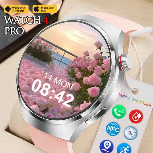 2024 NFC Smartwatch Women AMOLED HD Screen Bluetooth Call Blood Sugar Health Watches IP68 Waterproof Smart Watch For Android IOS